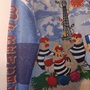 3 FRENCH HENS Christmas Sweater New With Tags Ladies Womens Large